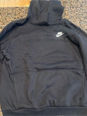 Nike Black Sweatshirt with White Tag and Swoosh